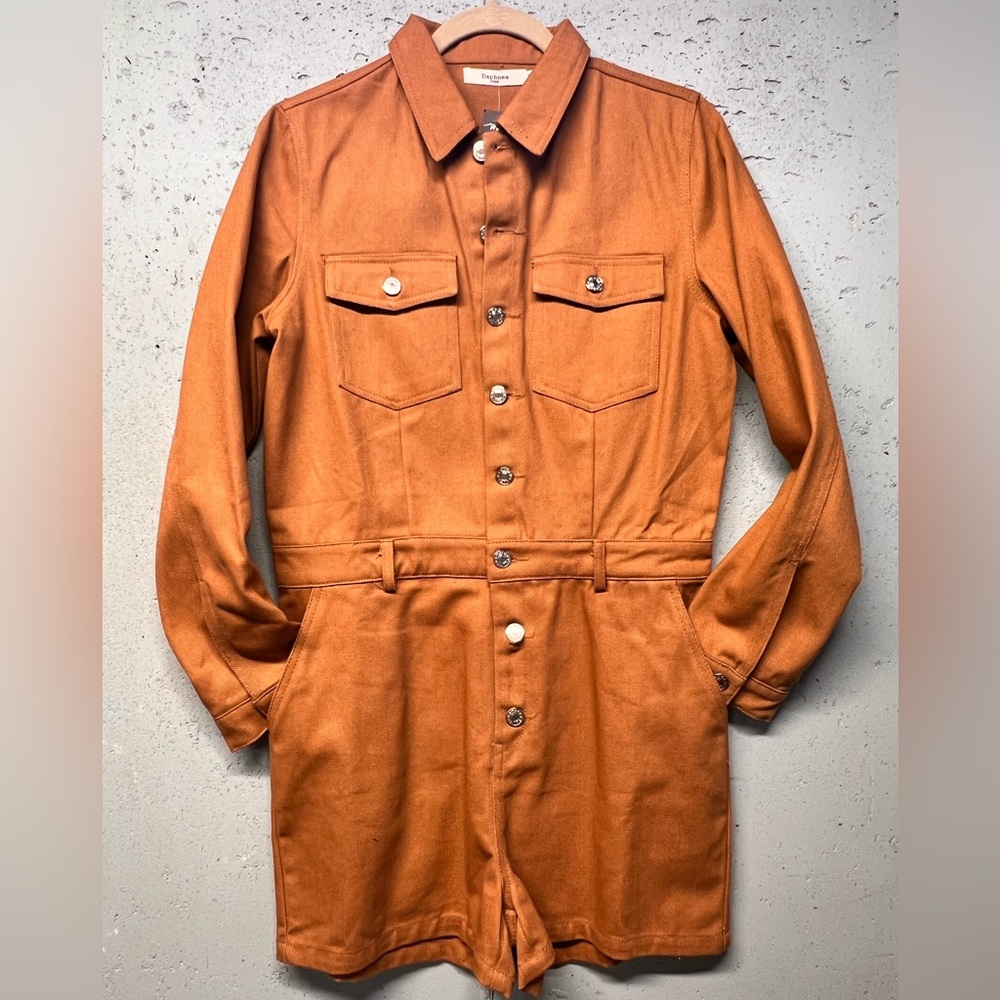 Daphnea Camel Denim Playsuit